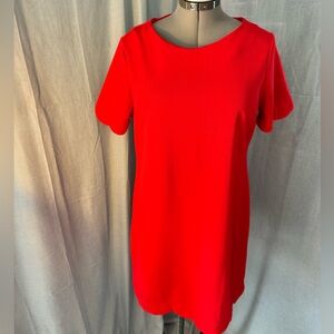 Monteau Scalloped Red Dress